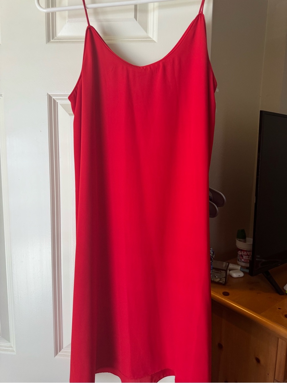 Francesca’s Alya Bright Red Spaghetti-Strap Mini Dress